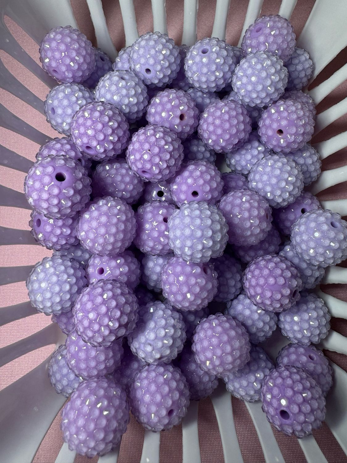 20mm Light Purple Jelly Rhinestone Beads B315