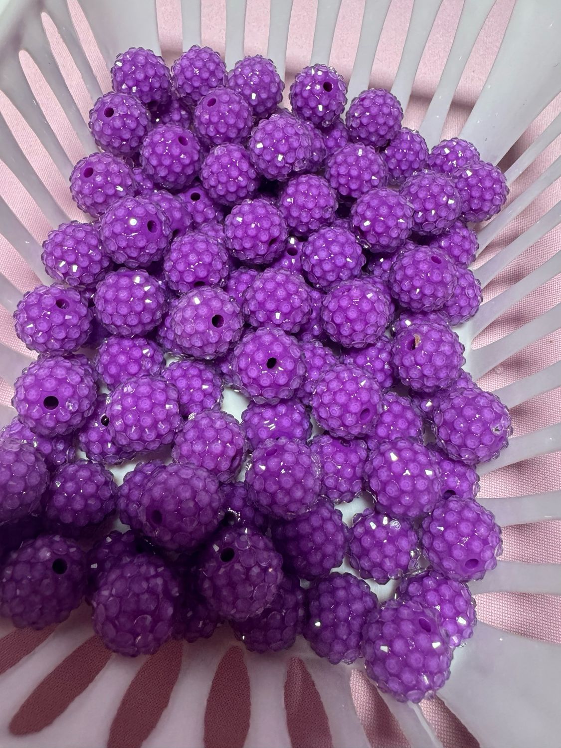 15mm Dark Purple Jelly Rhinestone Beads B194