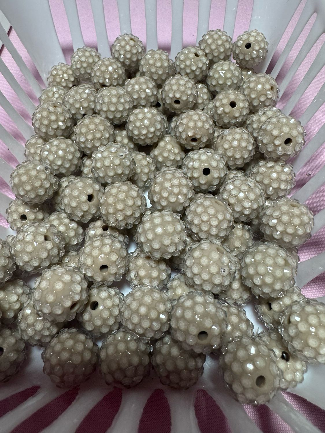 15mm Tan Jelly Rhinestone Beads B193