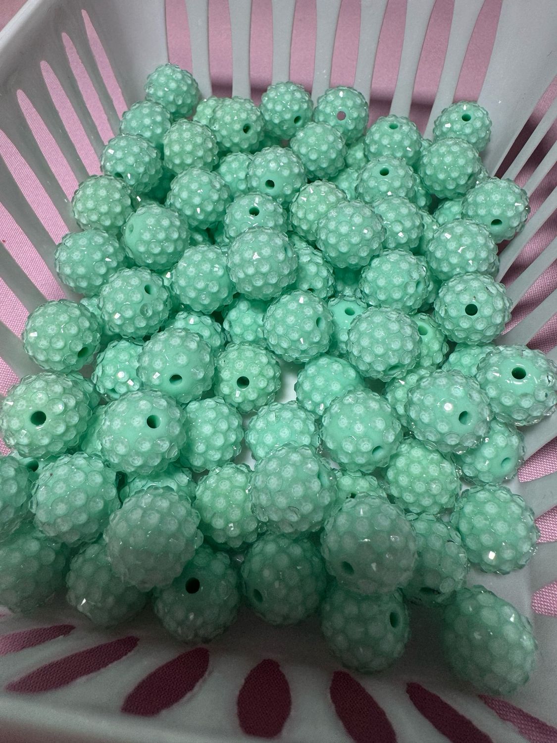 15mm Turquoise Jelly Rhinestone Beads B191