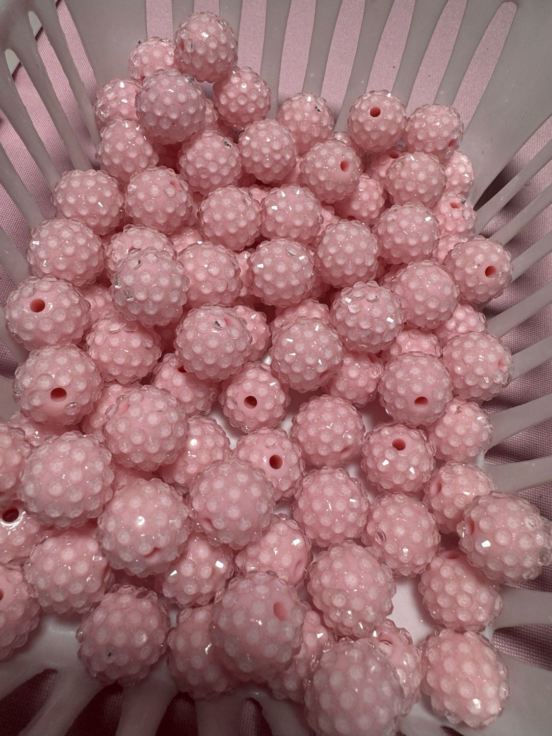 15mm Light Pink Jelly Rhinestone Beads B169