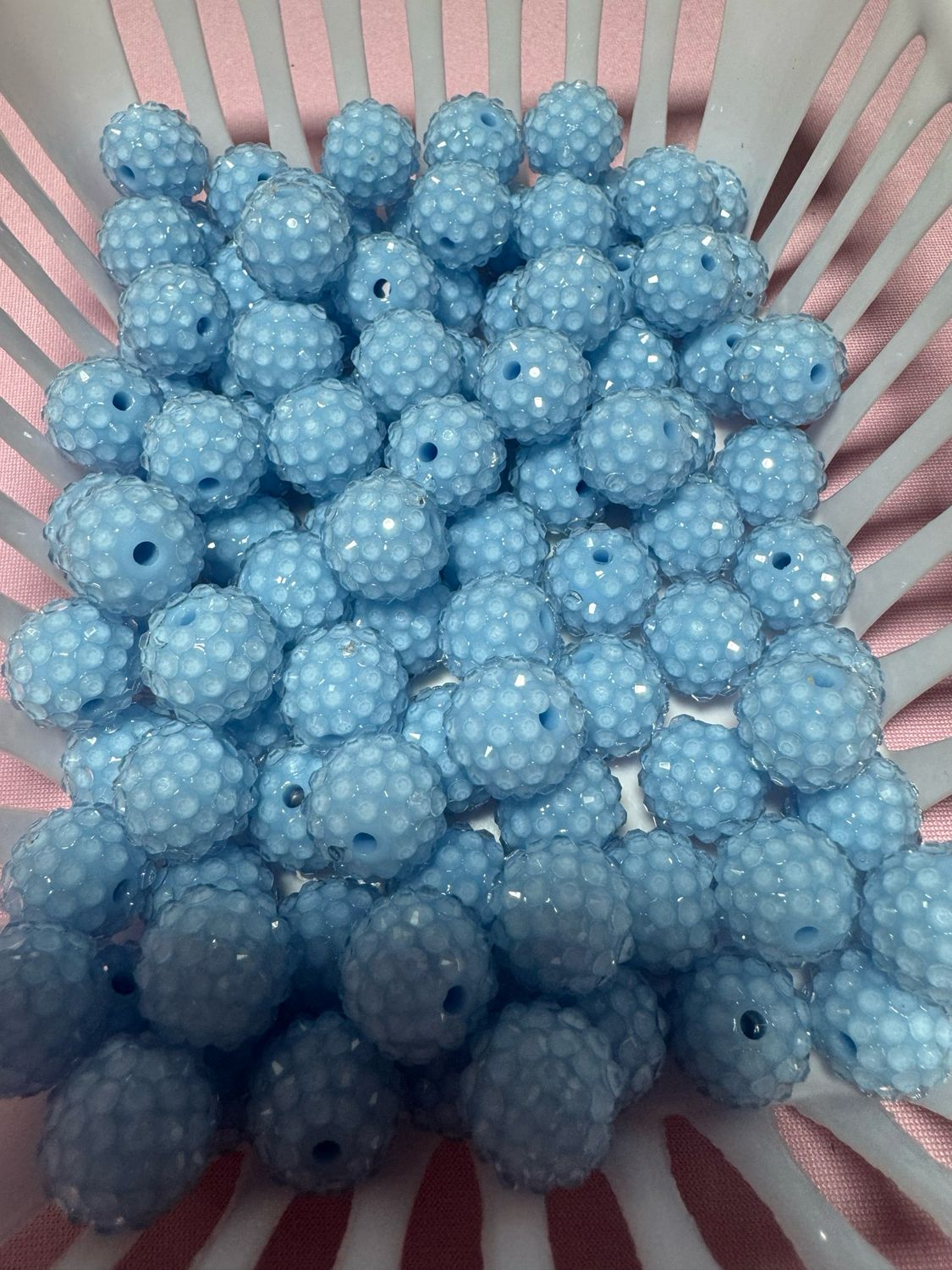 15mm Light Blue Jelly Rhinestone Beads B170