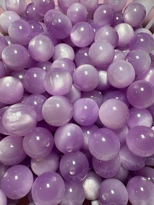 15mm Light Purple Cateye Beads B179