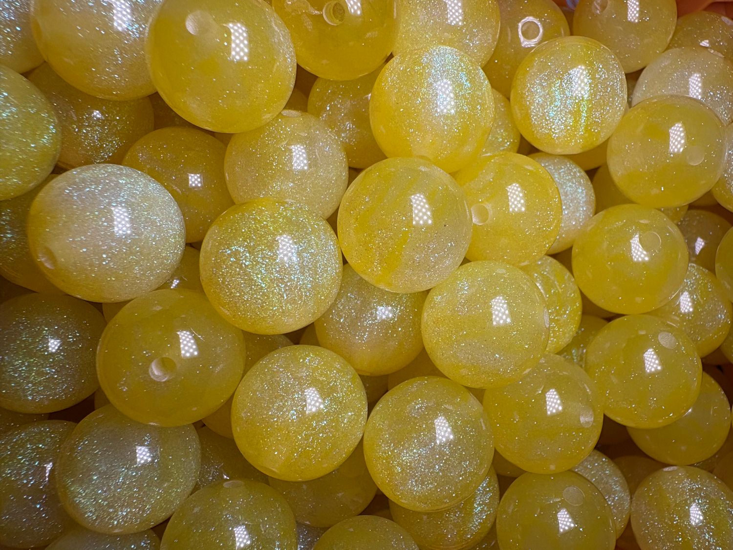 15mm Yellow Galaxy Beads B212