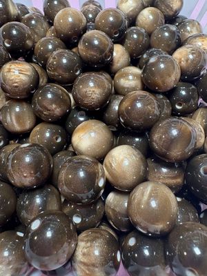 15mm Dark Brown Cateye Beads B182