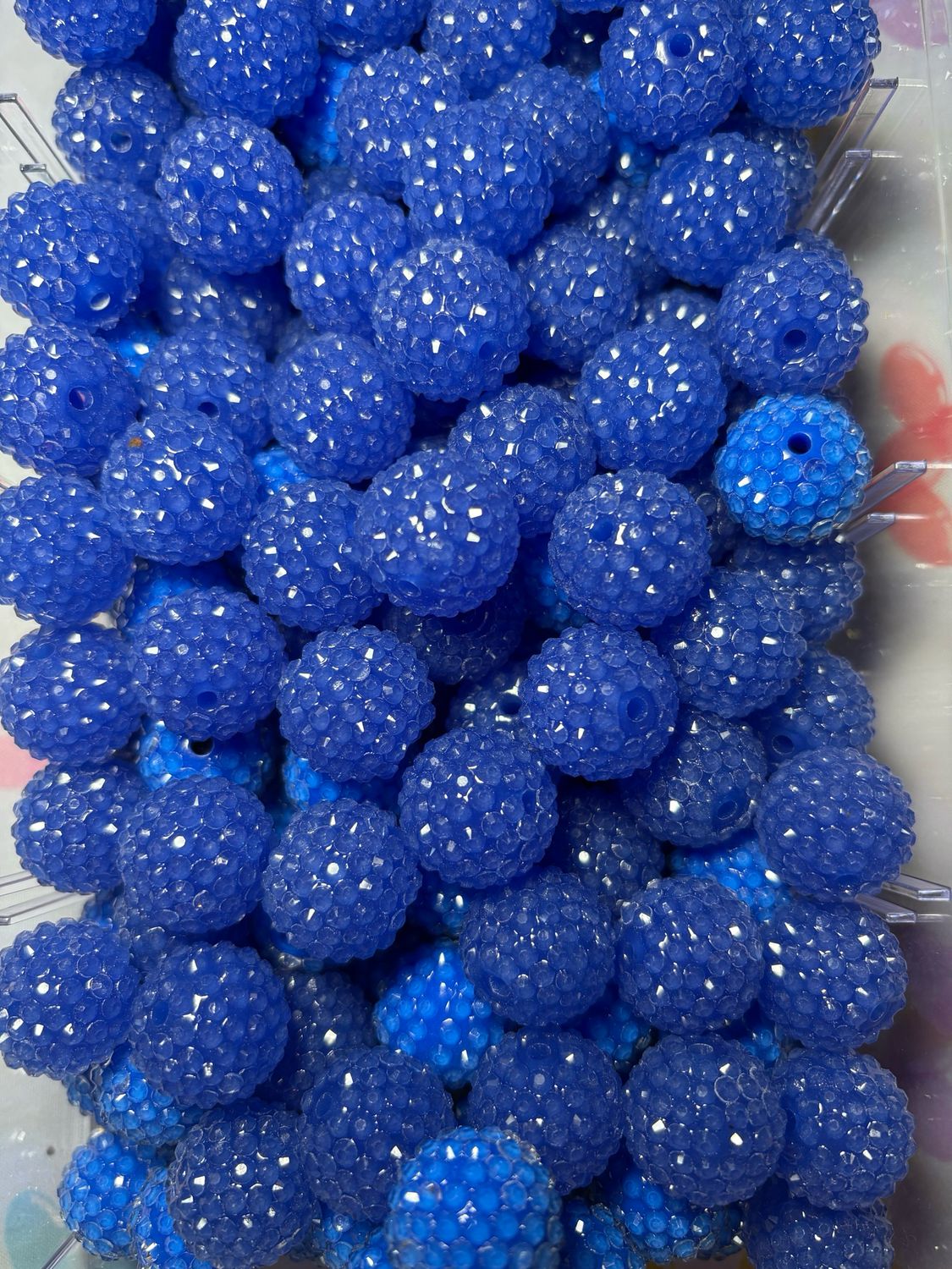 20mm Dark Blue Jelly Rhinestone Beads B298