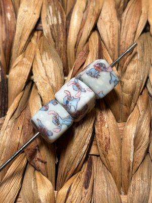 Blue Alien Square Silicone Beads SB2