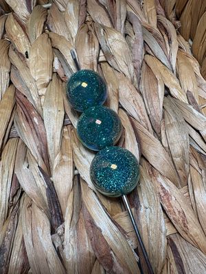20mm Green UV Glitter Beads B227