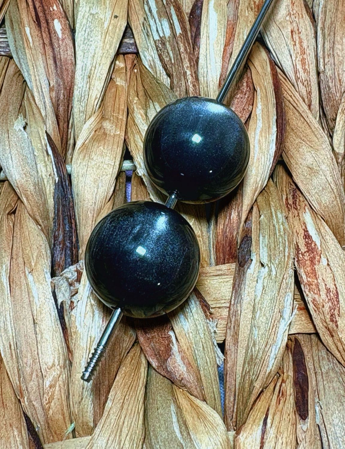 20mm Black Cateye Bead B284