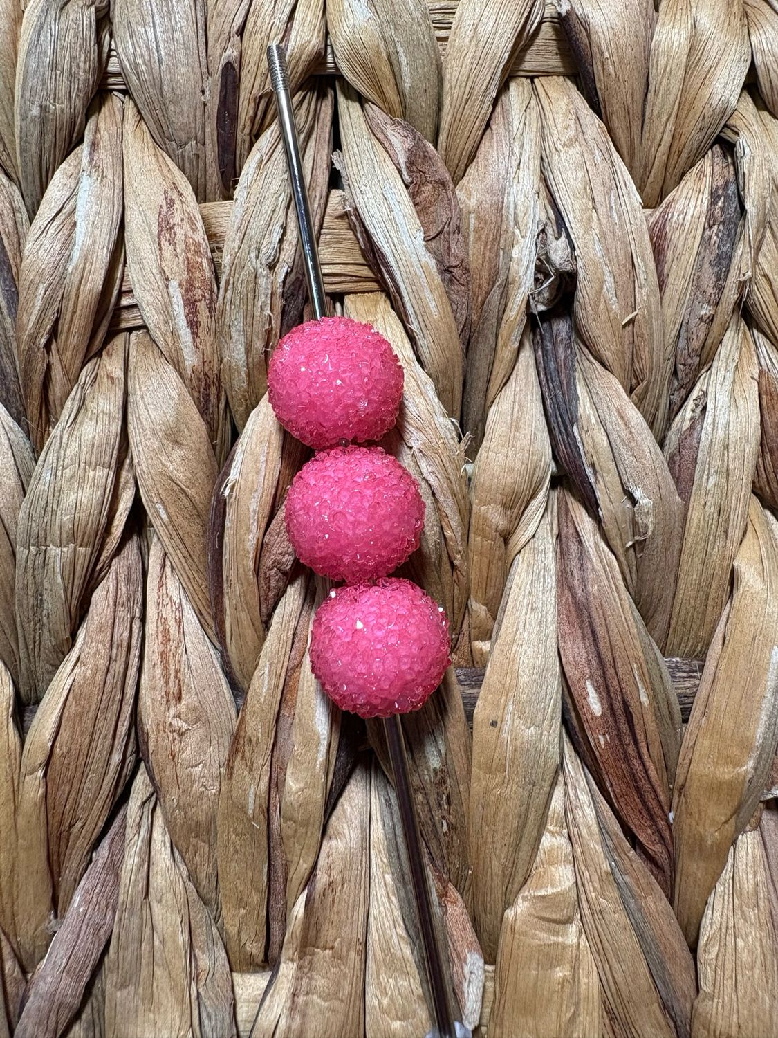 15mm BubbleGum Pink Sugar Beads B150