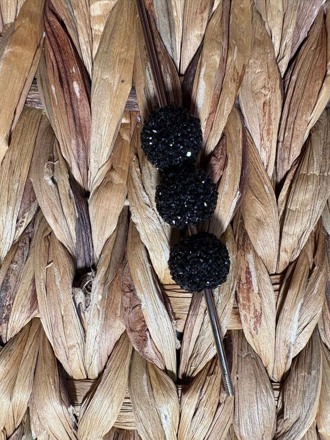 15mm Black Sugar Beads B153