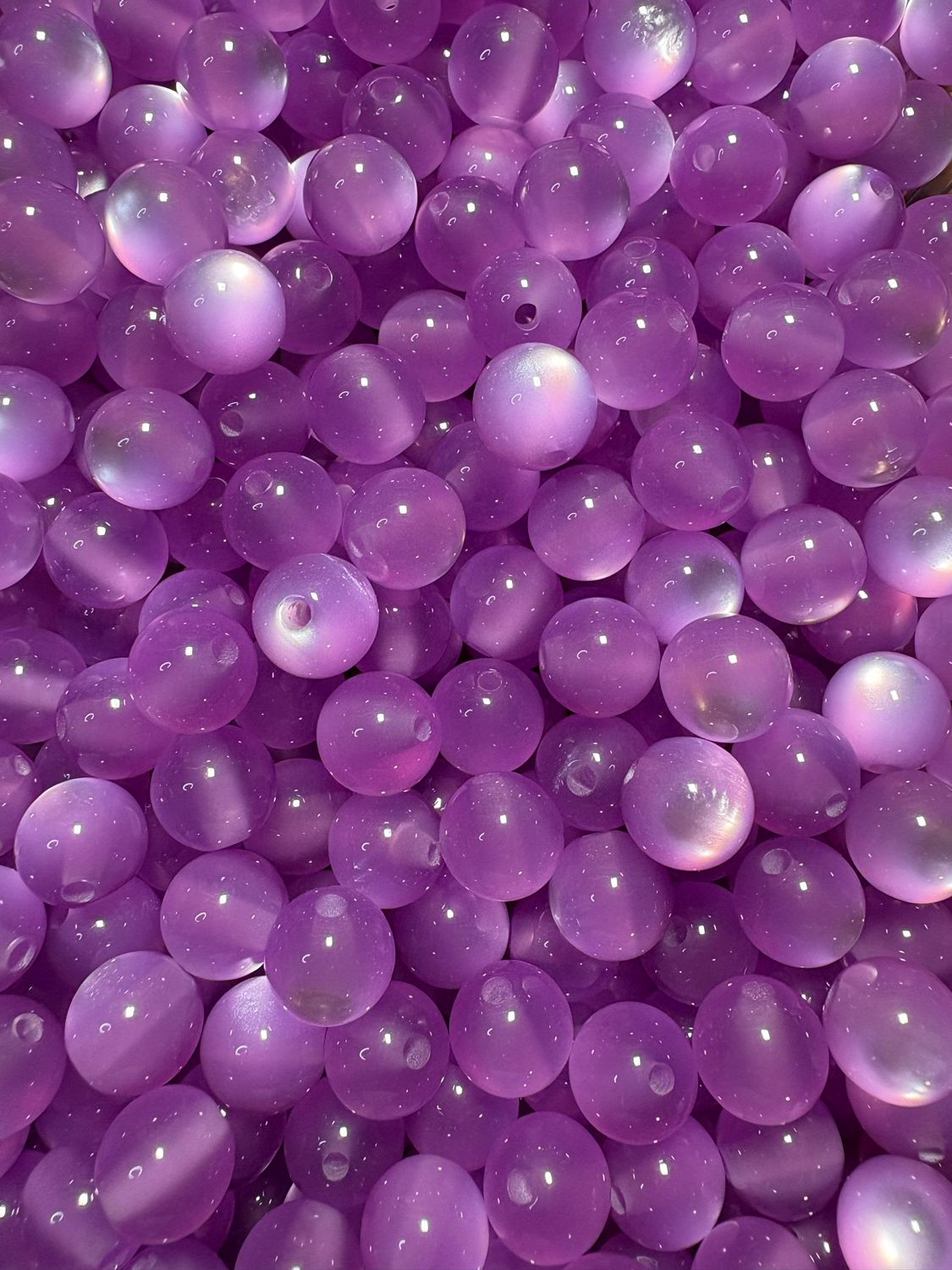 12mm Purple Cateye Beads B112
