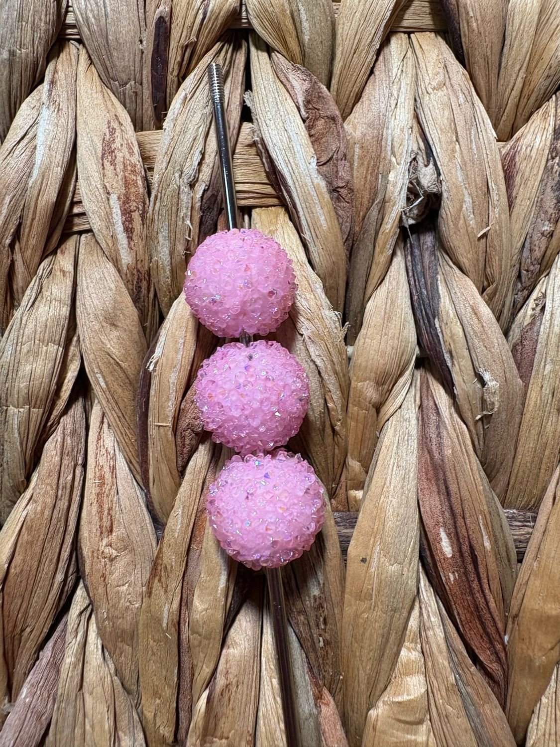 15mm Light Pink Sugar Beads B163