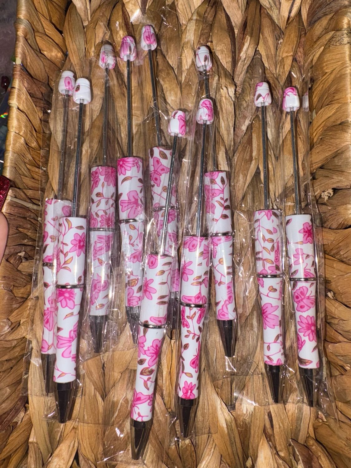 Pink Floral Printed Pen-10pack