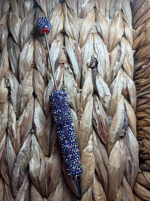 Purple &amp; Silver Rhinestone Pen