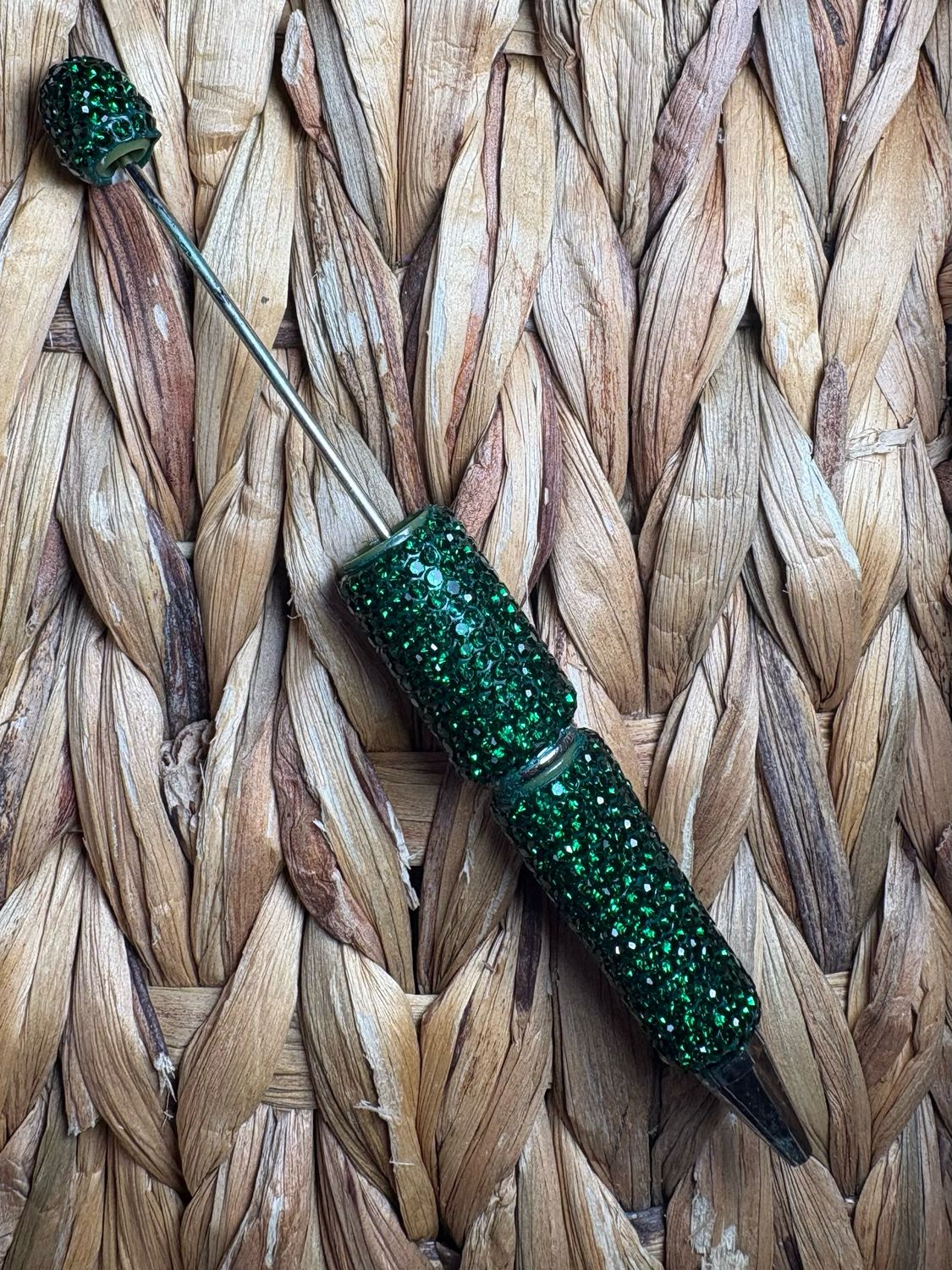 Dark Green Rhinestone Pen P11