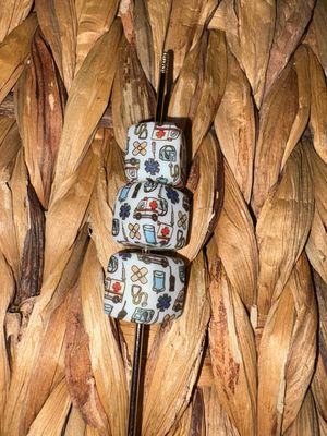 White Nurse Square Silicone Beads SB10