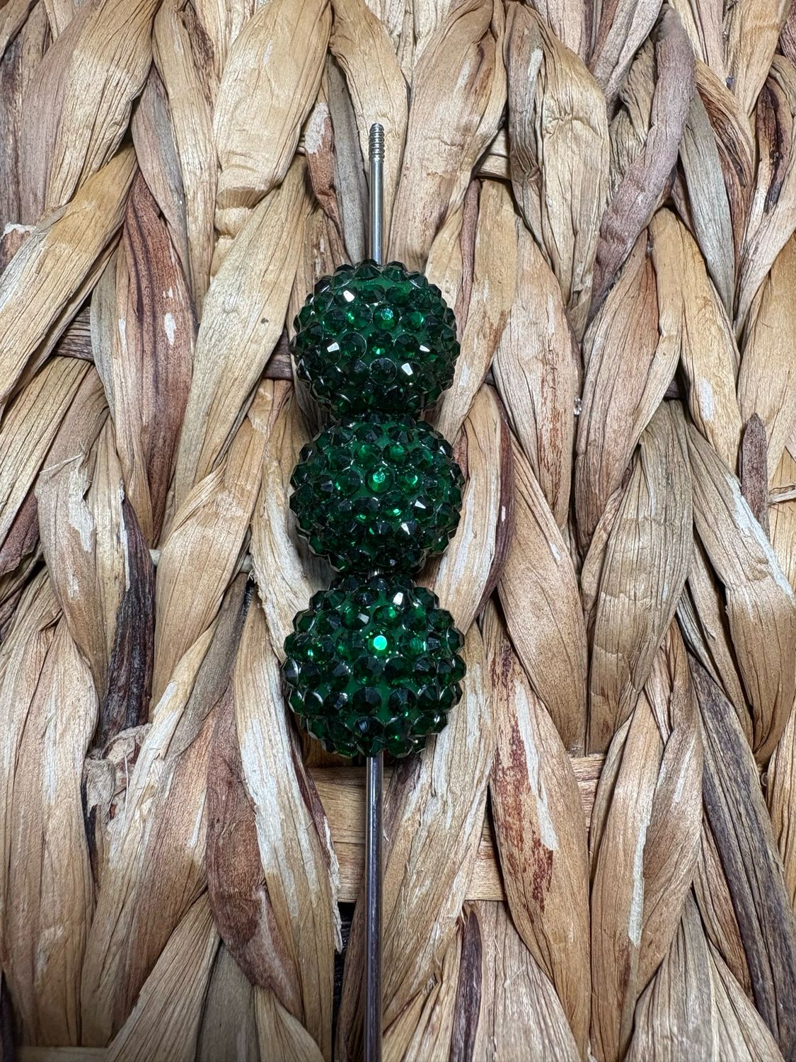 Dark Green UV 20mm Rhinestone Beads B244