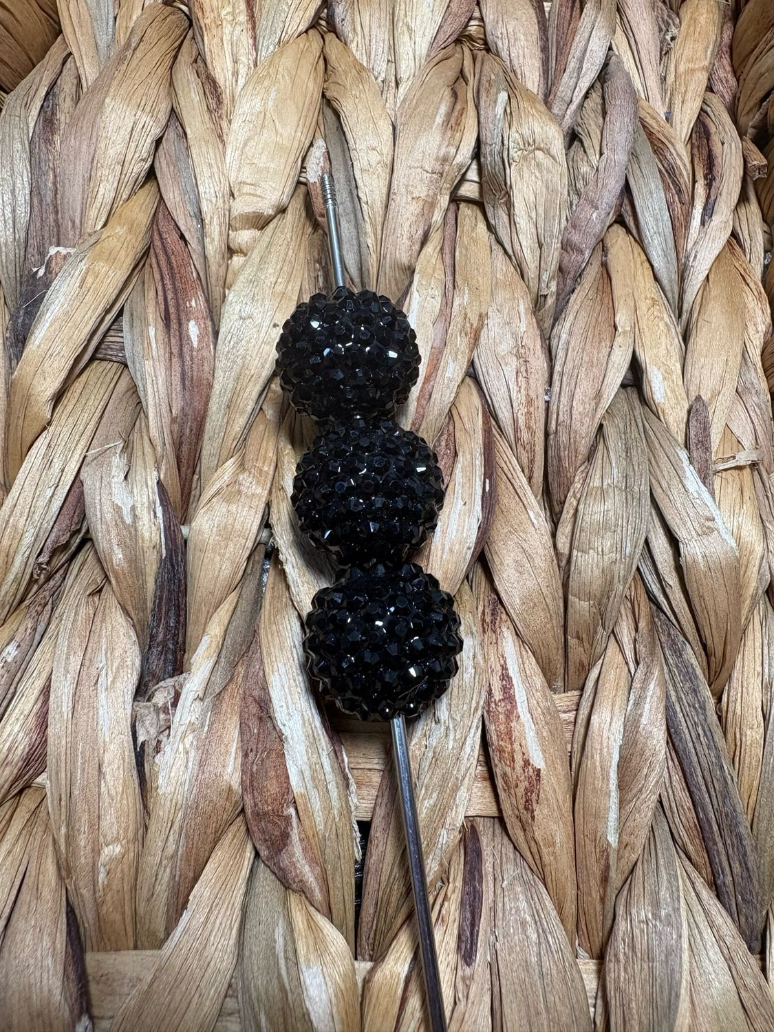 Black 20mm Rhinestone Beads B246