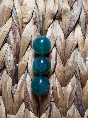 20mm Dark Green Galaxy Beads B248