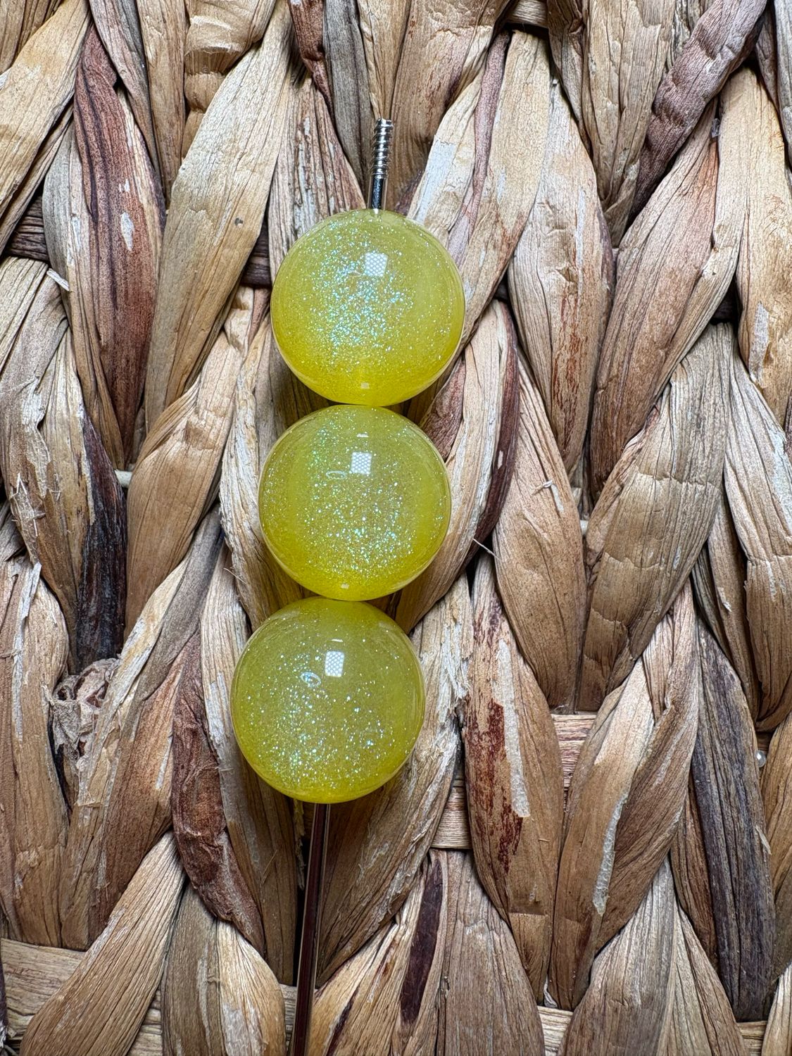 Yellow 20mm Galaxy Beads B254