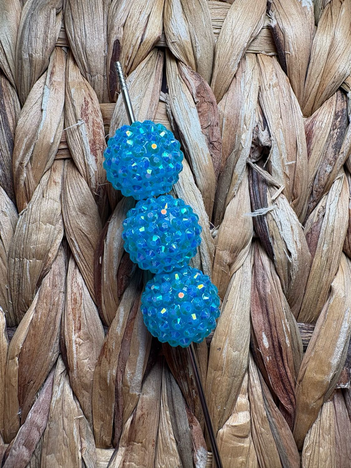 20mm Blue Rhinestone Bead AB B334