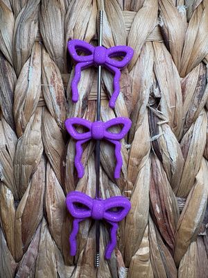 Purple Glitter Bow Focal F17