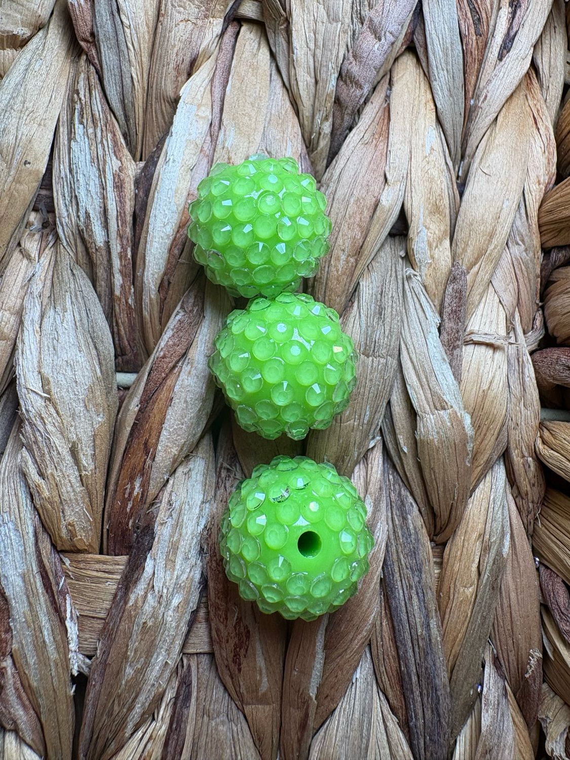 20mm Lime Green Jelly Rhinestone Beads B343