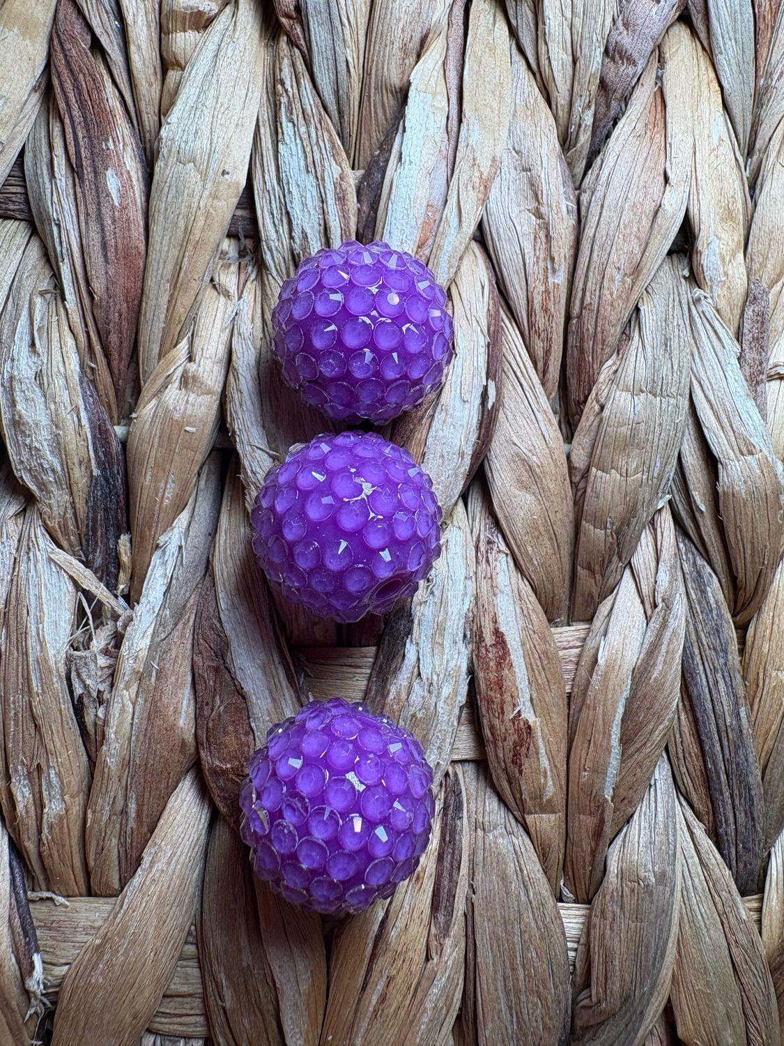 20mm Dark Purple Jelly Rhinestone Beads B344