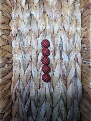 Red Checkered Silicone Bead 15mm SB14