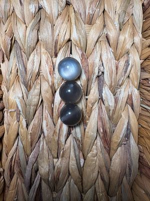 20mm Clear Black Cateye Beads B278