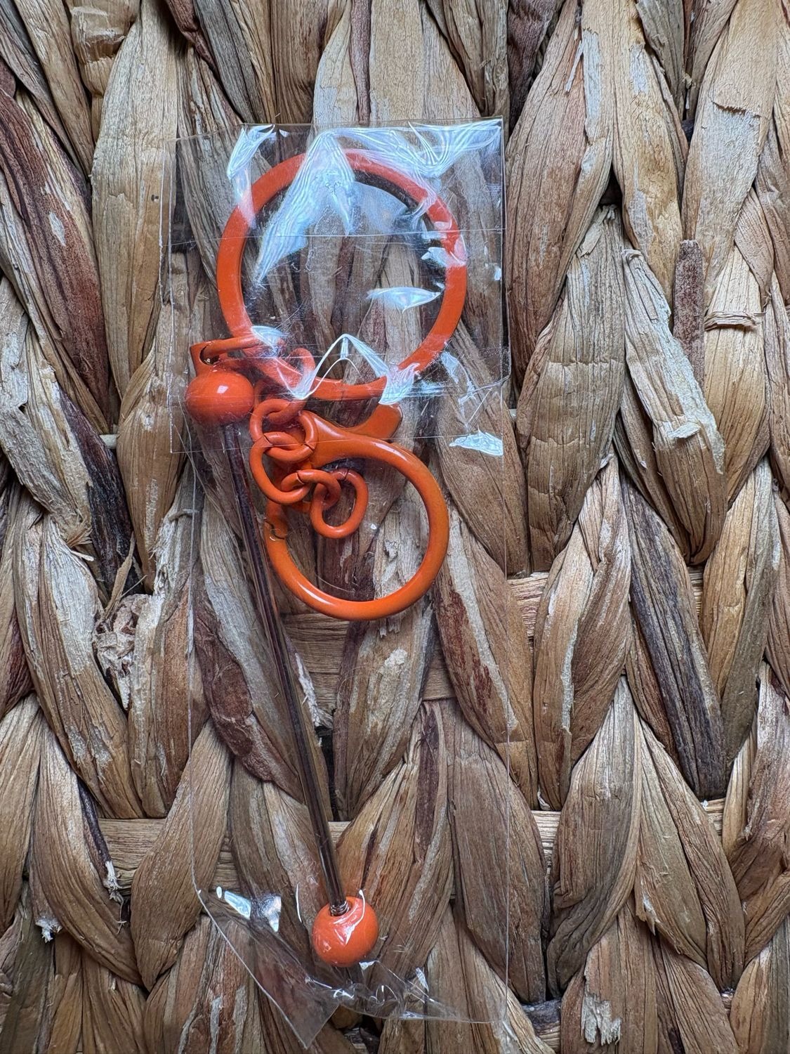 Orange Beadable Keychain