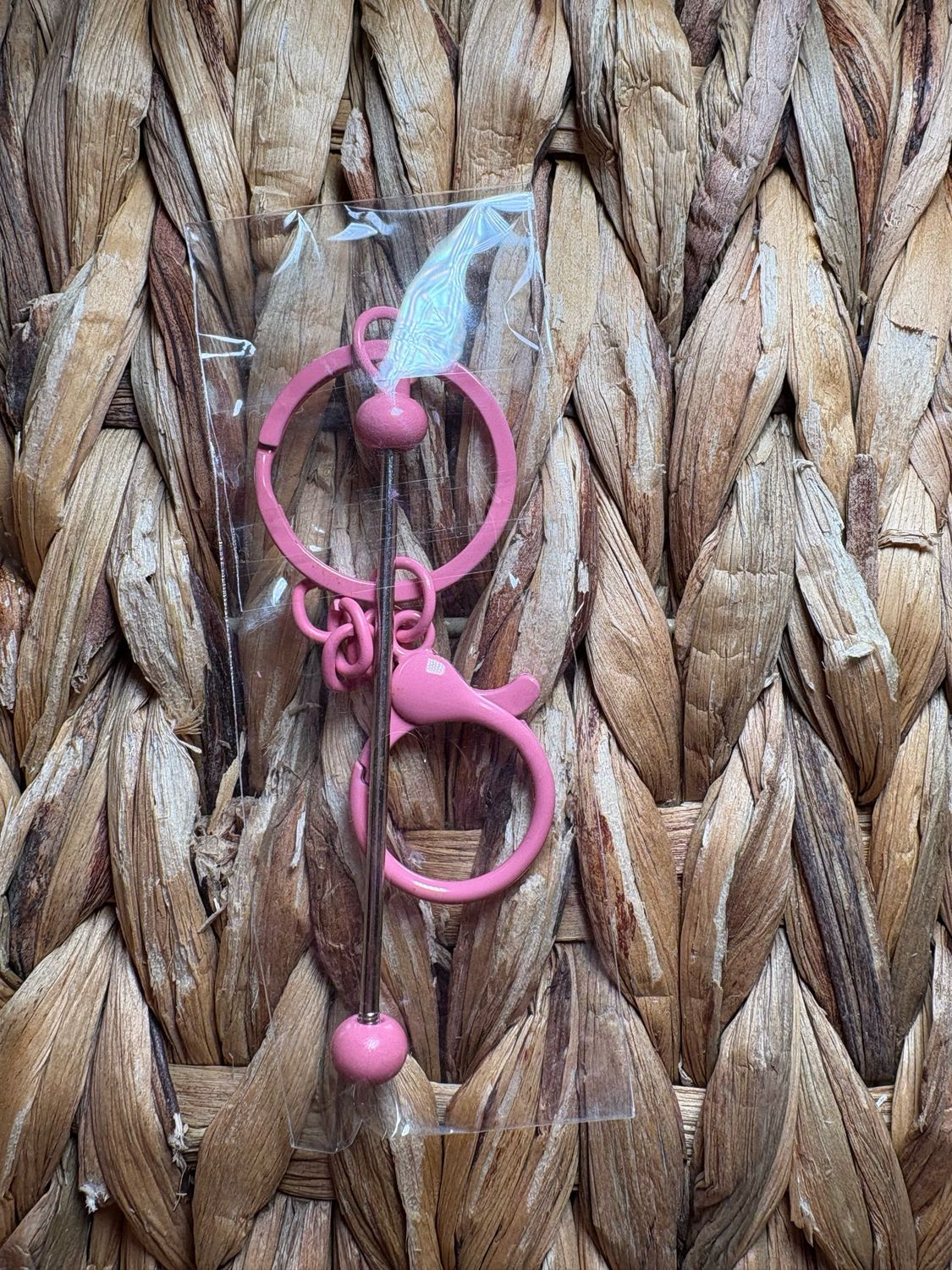Light Pink Beadable Keychain