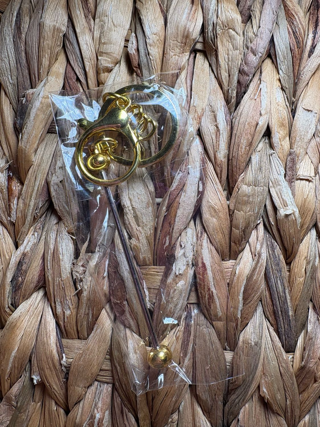 Gold Beadable Keychain