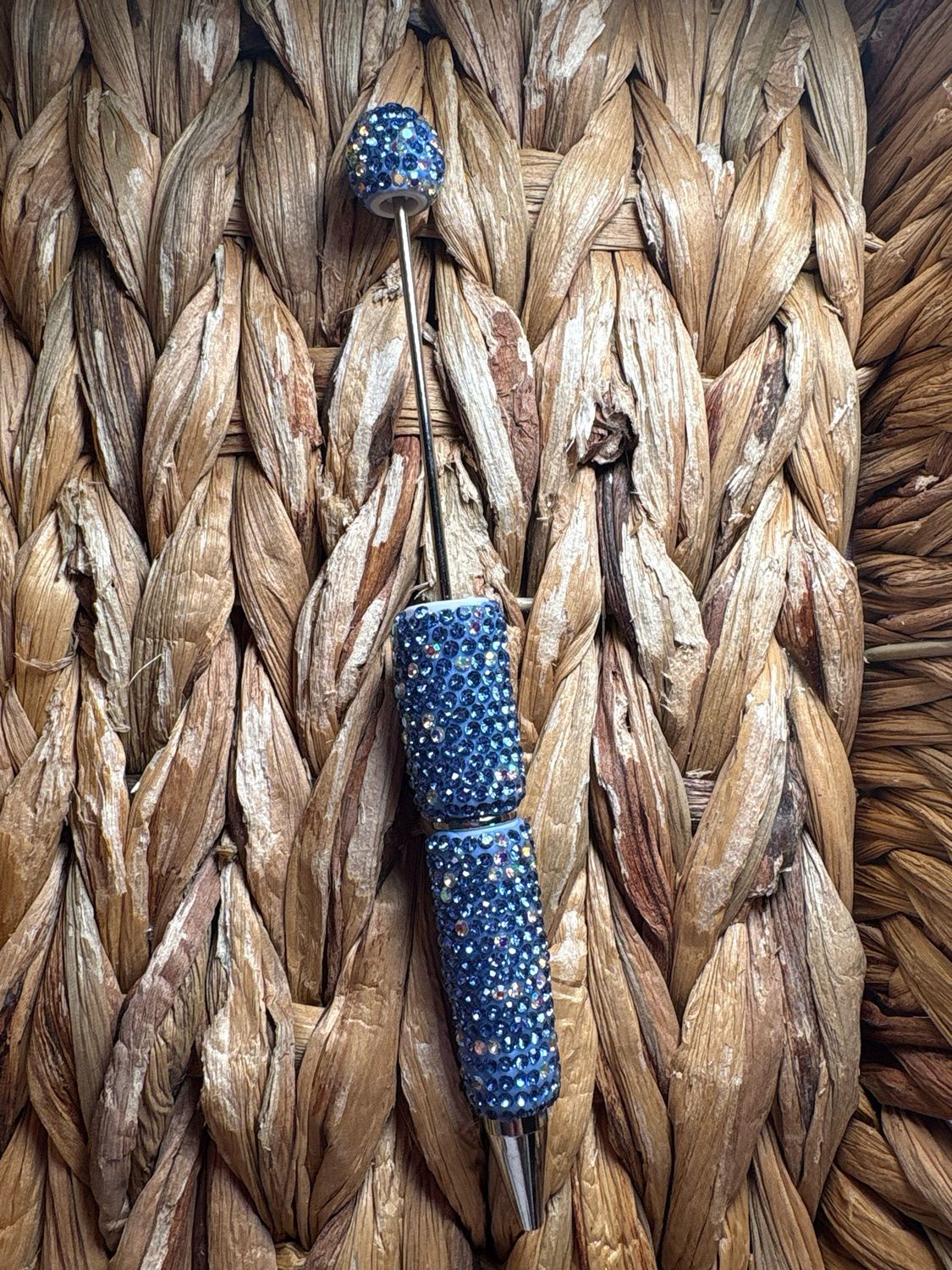 Light Blue &amp; Silver Rhinestone Pen