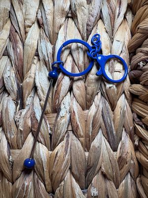 Dark Blue Beadable Keychain