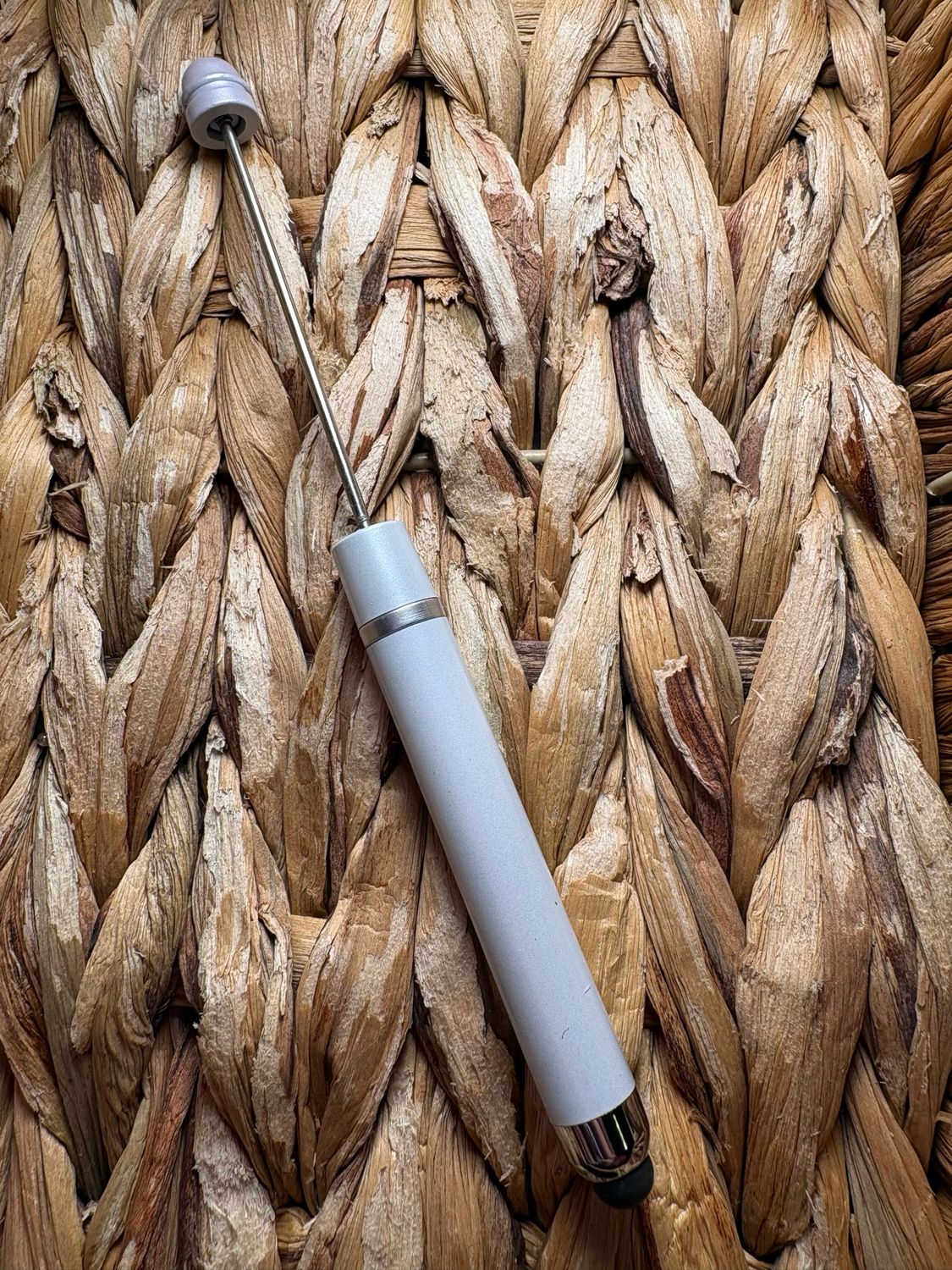 White 2-1 Beadable Stylus Pen 