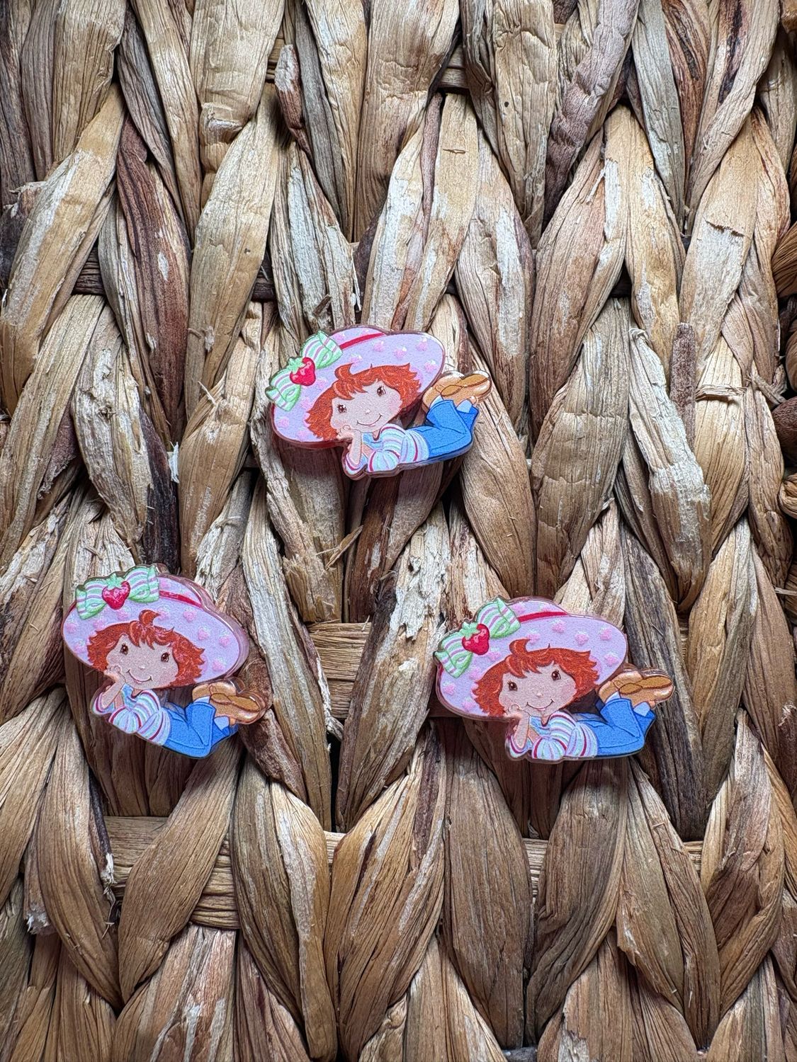 Strawberry Girl Acrylic Focal Bead