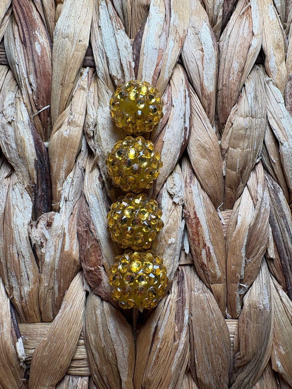 Gold 15mm Rhinestone Beads