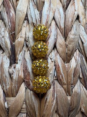 Gold 15mm Rhinestone Beads