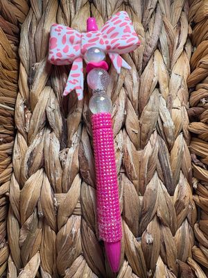 Pink Bow Rhinestone Pen