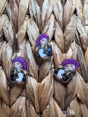 Purple Hair Girl Acrylic Focal Bead