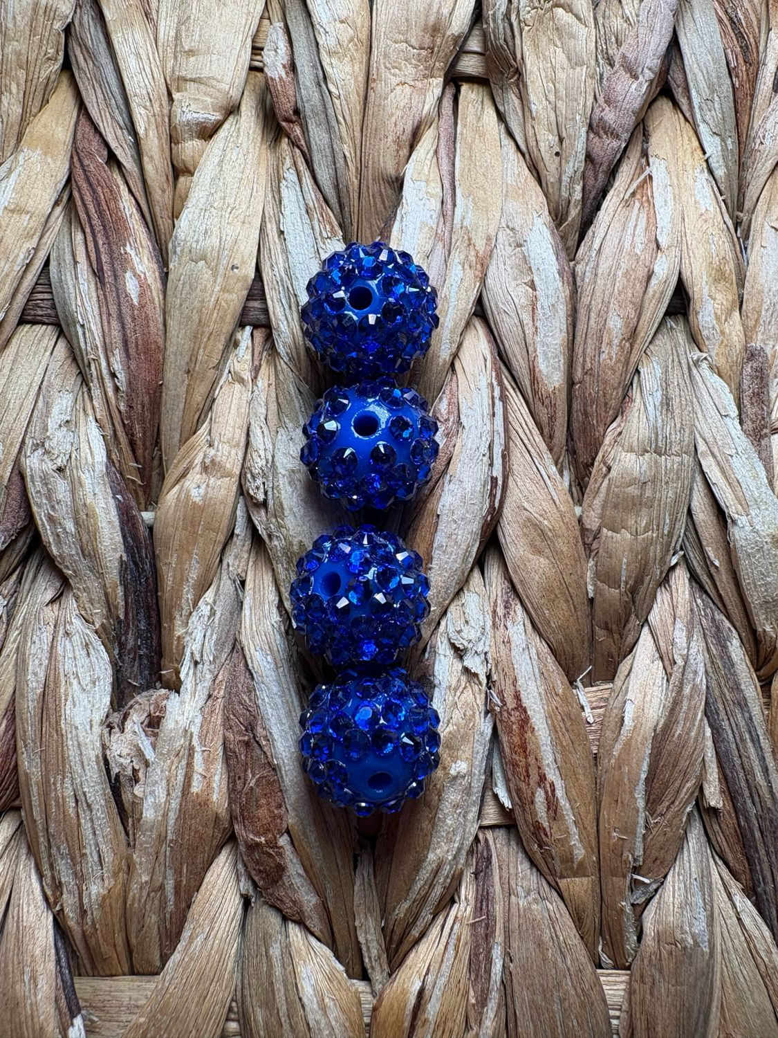 Dark Blue 15mm Rhinestone Beads