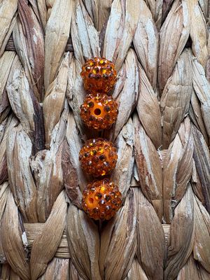 Orange 15mm Rhinestone Beads