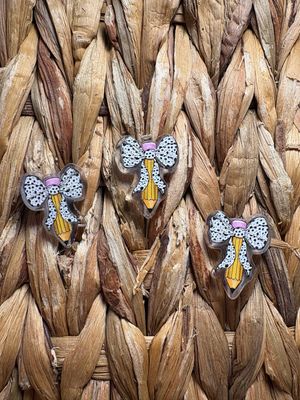 Pencil Bow Acrylic Focal Bead