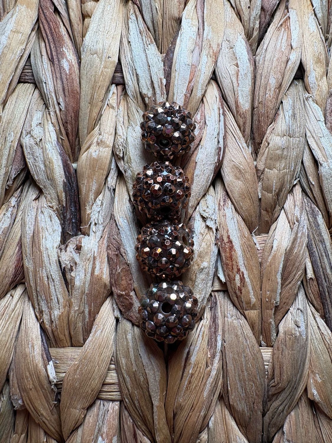 Brown 15mm Rhinestone Beads