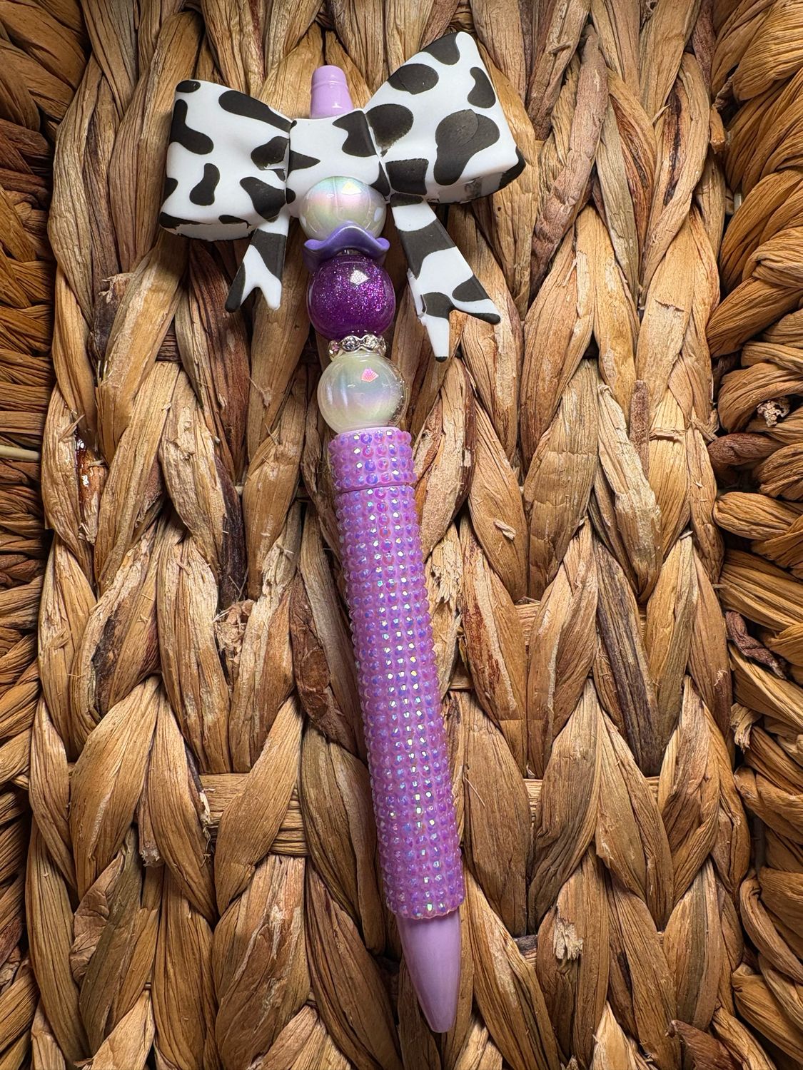 Purple Bow Rhinestone Pen