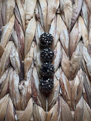 Black 15mm Rhinestone Beads