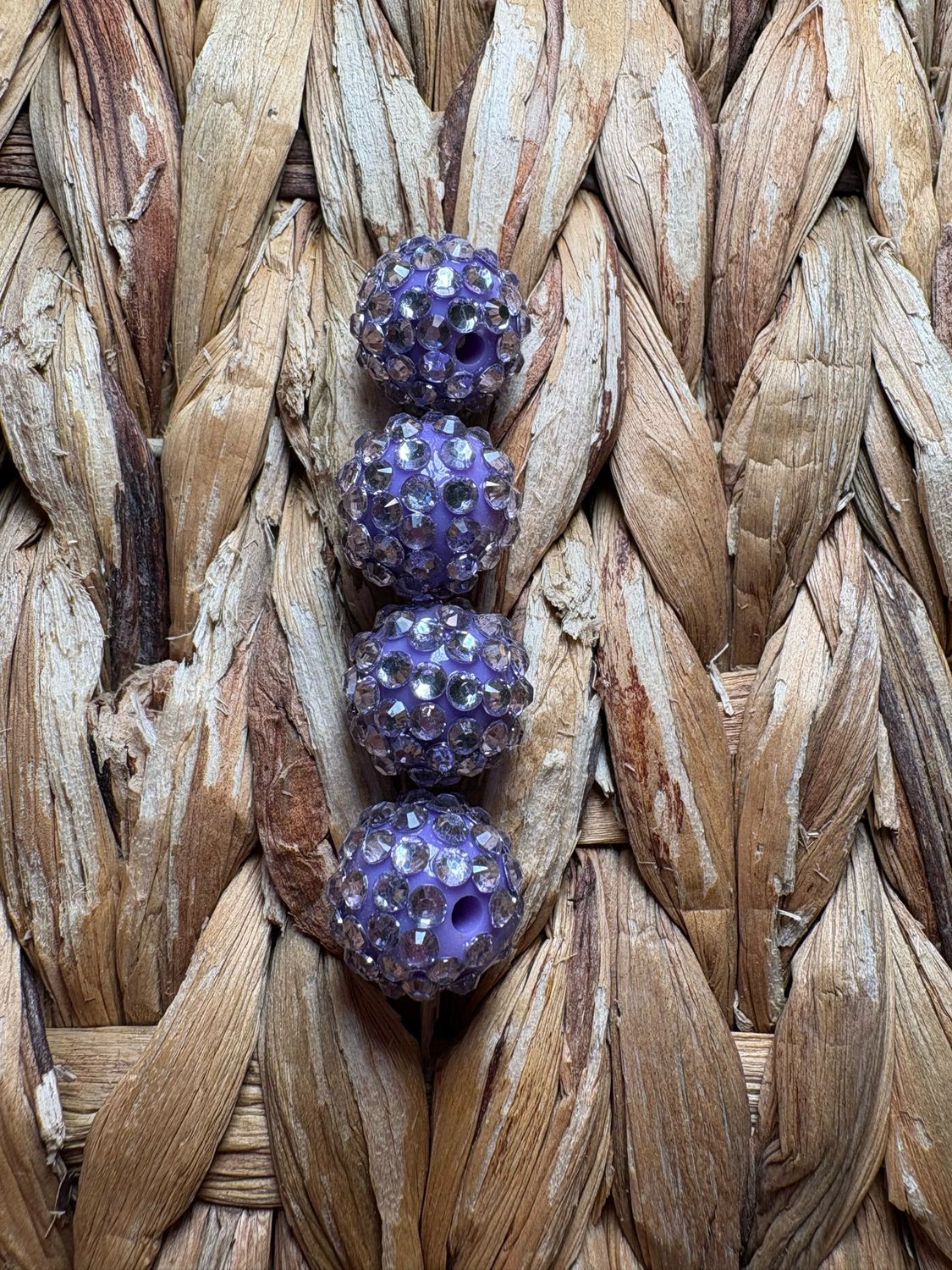 Purple 15mm Rhinestone Beads