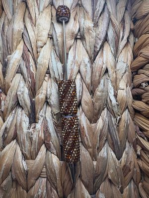 Brown Swirl Rhinestone Pen